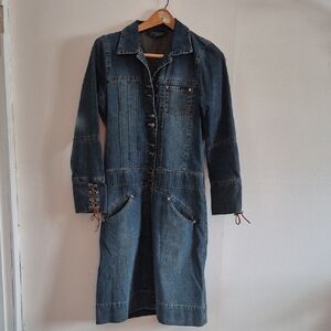 Source Unknown Blue Jean Jacket Dress